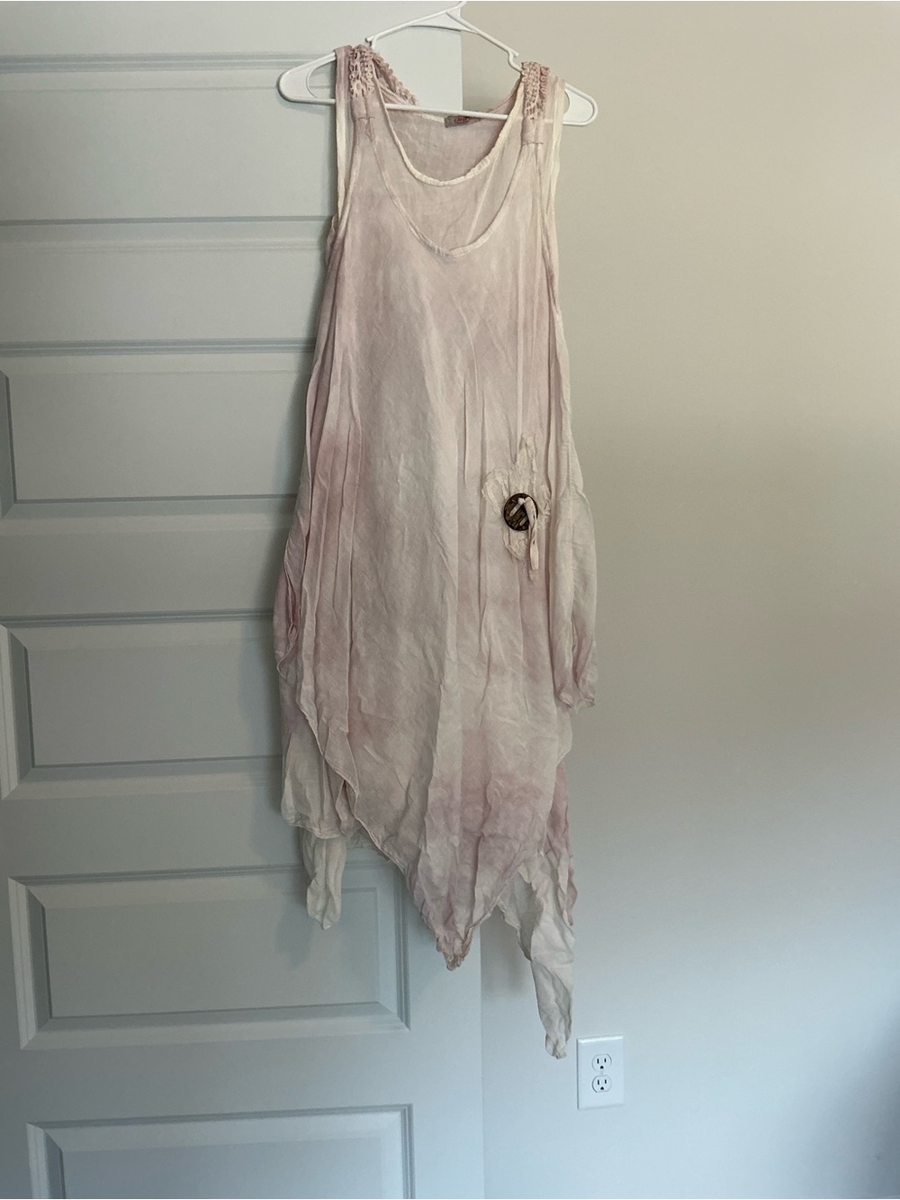Scandal Dusty Pink Sleeveless Asymmetrical Handkerchief-Hem Dress